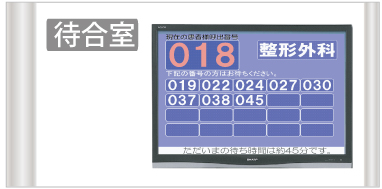 順番が来たら自動音声でお呼び出しします。